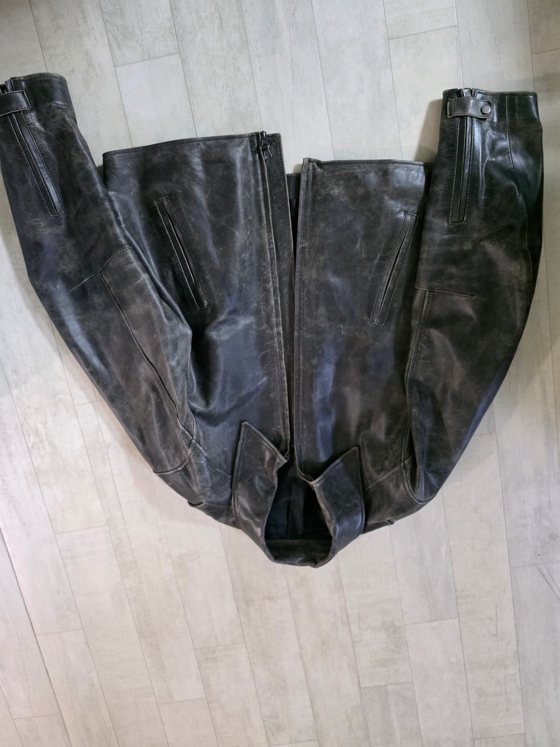 쿠어 네추럴 필링 풀업 가죽 자켓 M 상품이미지3