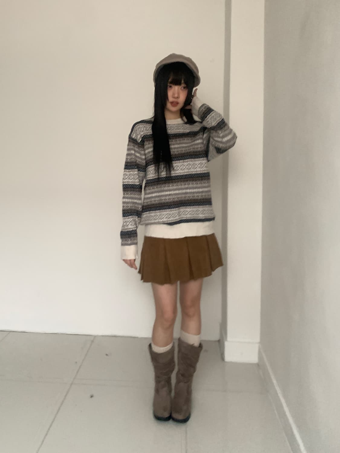 Belka Corduroy Pleats Skirt 상품이미지9