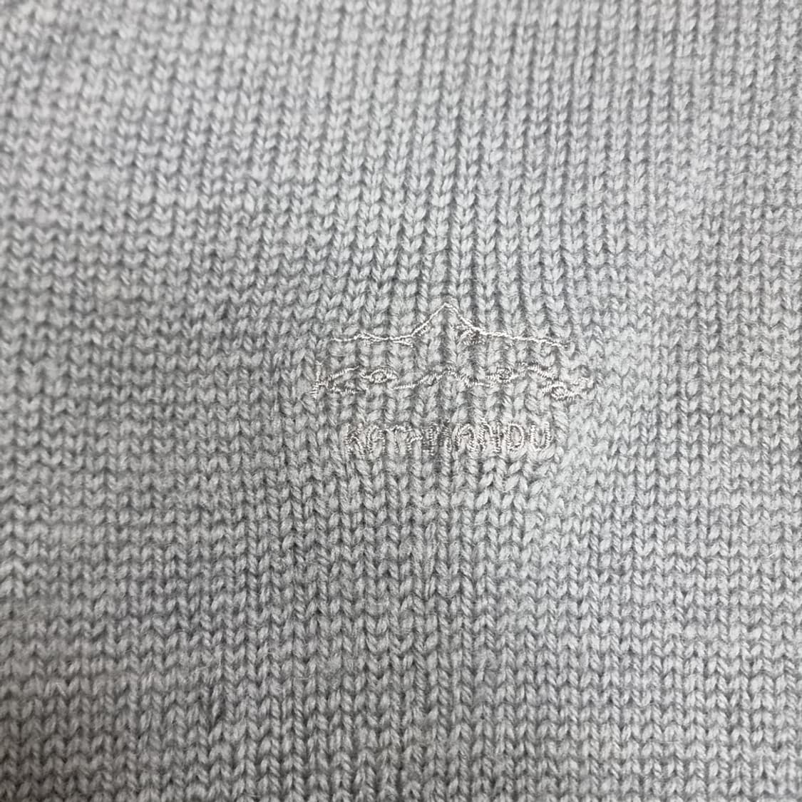 네팔생산 100%울 회색 니트 집업 가디건(110) 상품이미지3