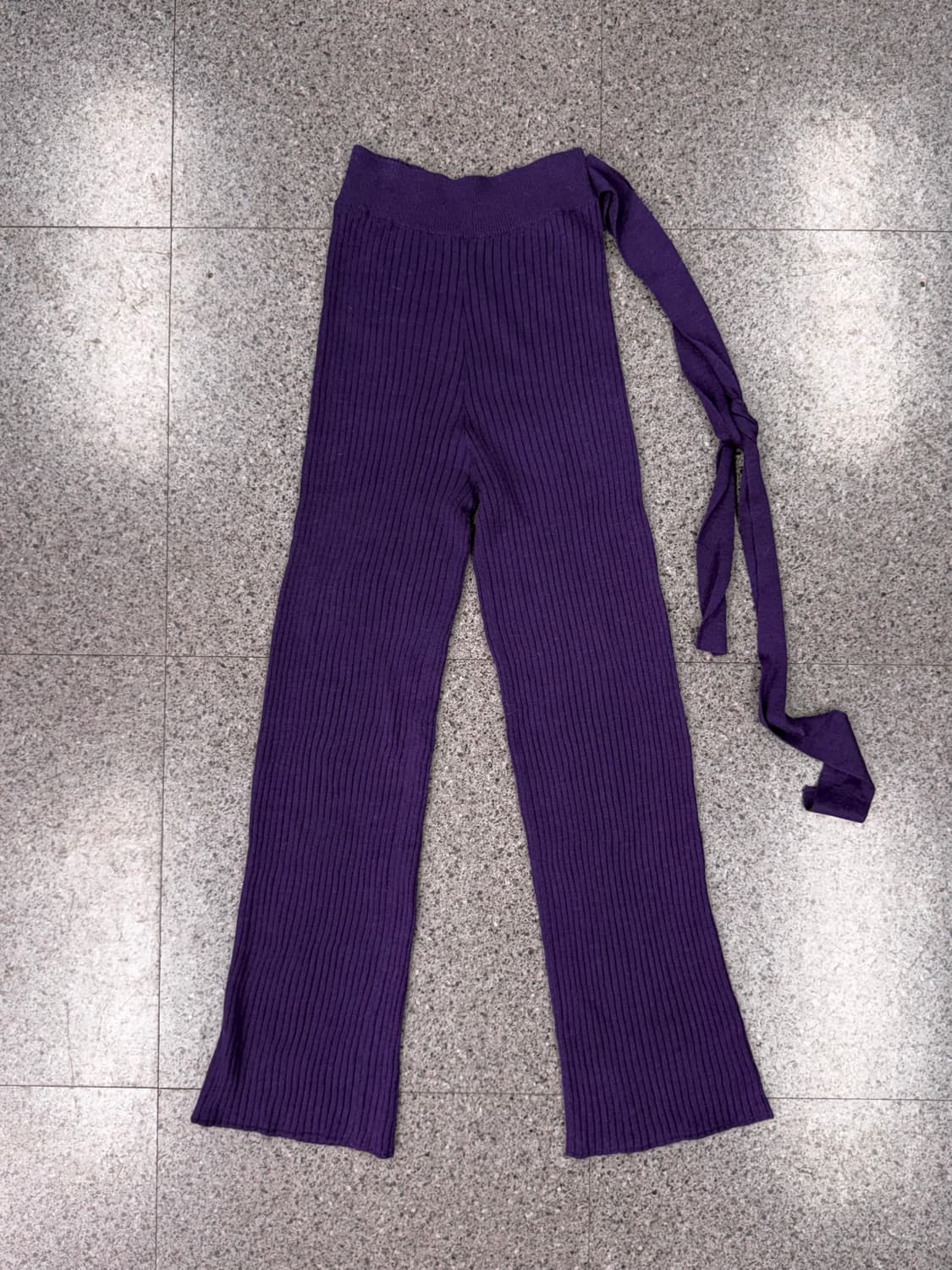 vintage purple rib knit tie pants   상품이미지1