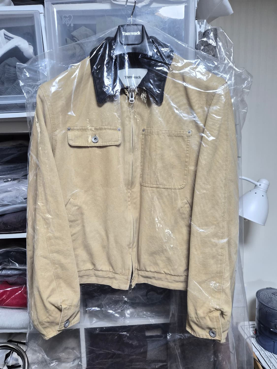 토니웩 레더카라 워크자켓L 베이지 상품이미지2