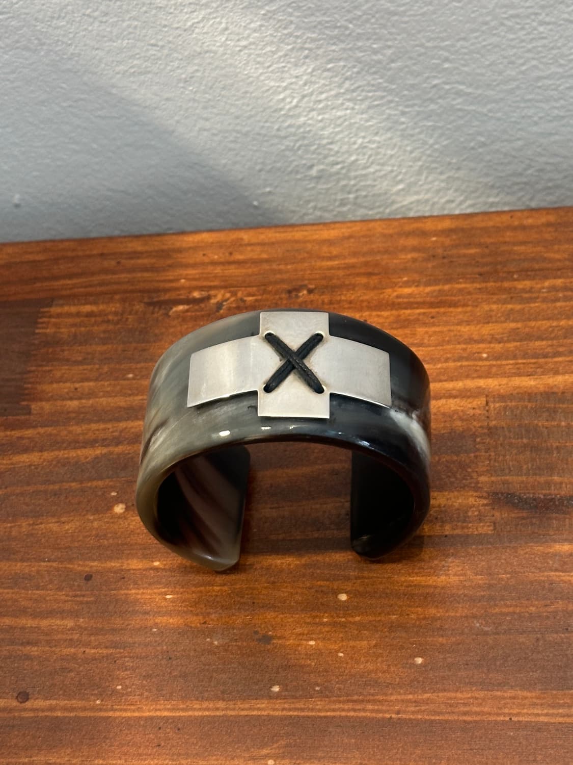 Vintage Horn & 925 Silver Cross Bangle 상품이미지3
