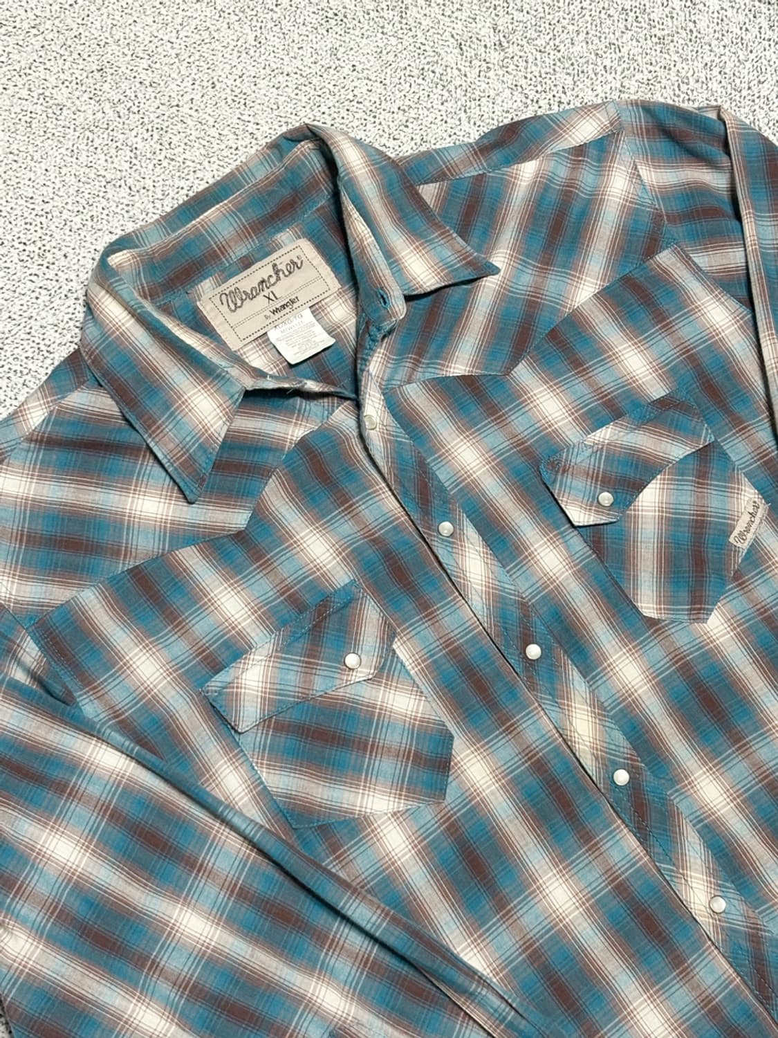 XL)90s Wrangler 랭글러 빈티지 웨스턴 체크 셔츠 상품이미지1