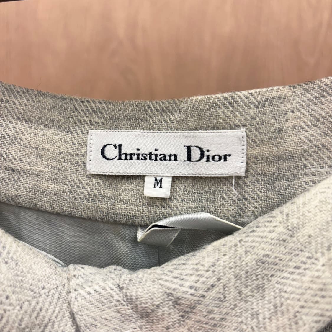 크리스찬 디올 하이웨스트 울 테일러드 팬츠 헤링본 핀턱 디테일 그레이 상품이미지6