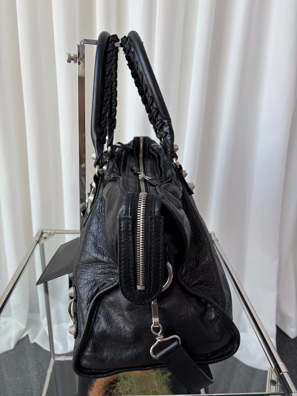 발렌시아가 시티 모터백 블랙  상품이미지8