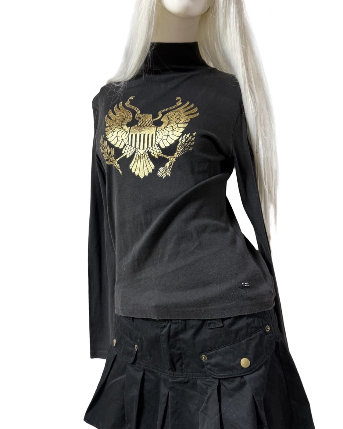 펑크 갸루 y2k 터틀넥 티셔츠 상품이미지2