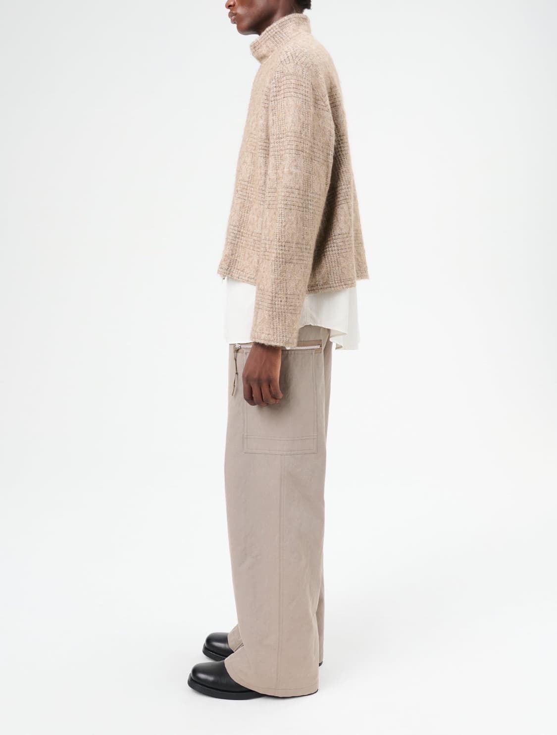 (정품/새상품) 아워레가시 남성 베이지 체크 슈렁큰 풀집 폴로 상품이미지6