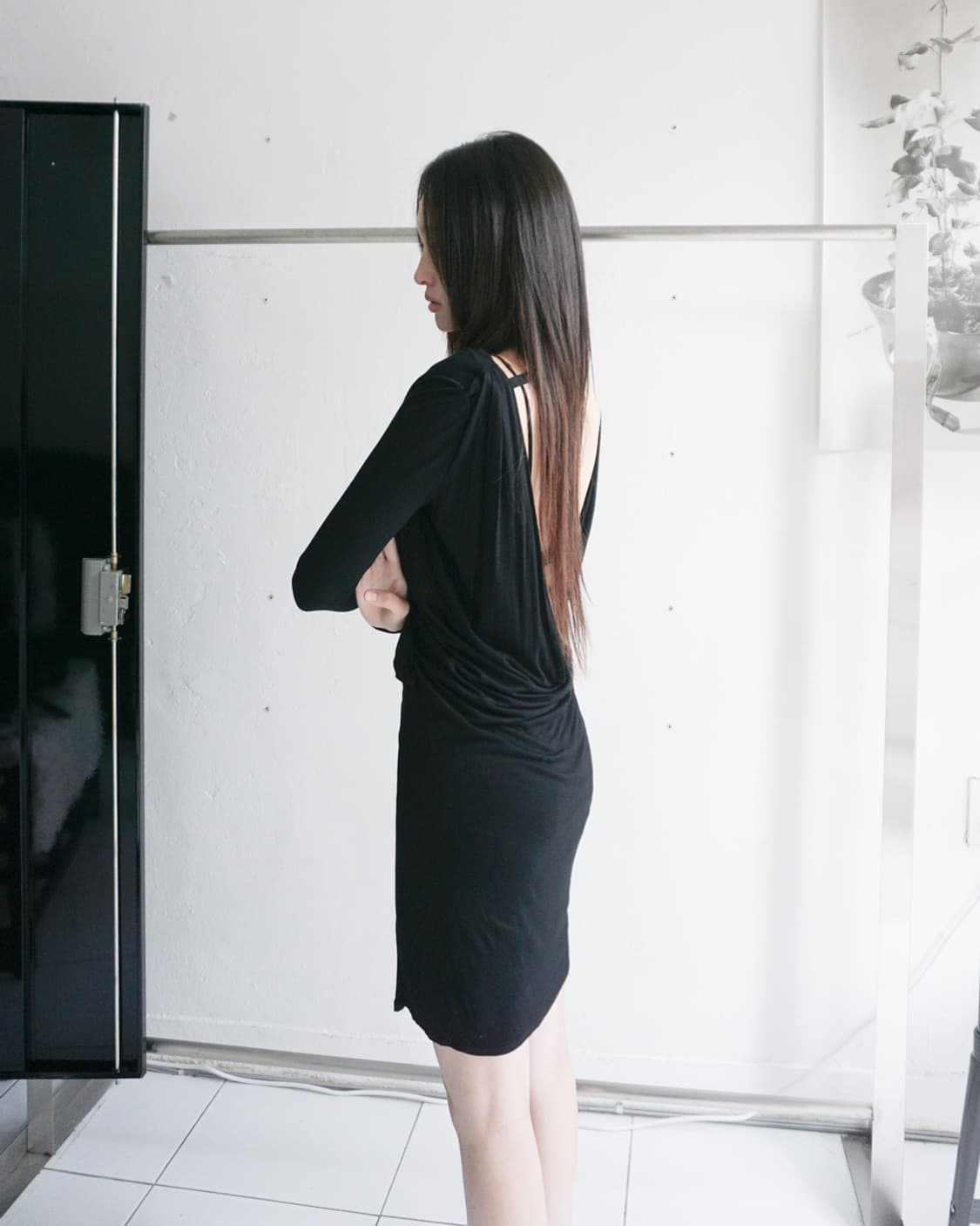 HELMUT LANG draped backless jersey dress 상품이미지1