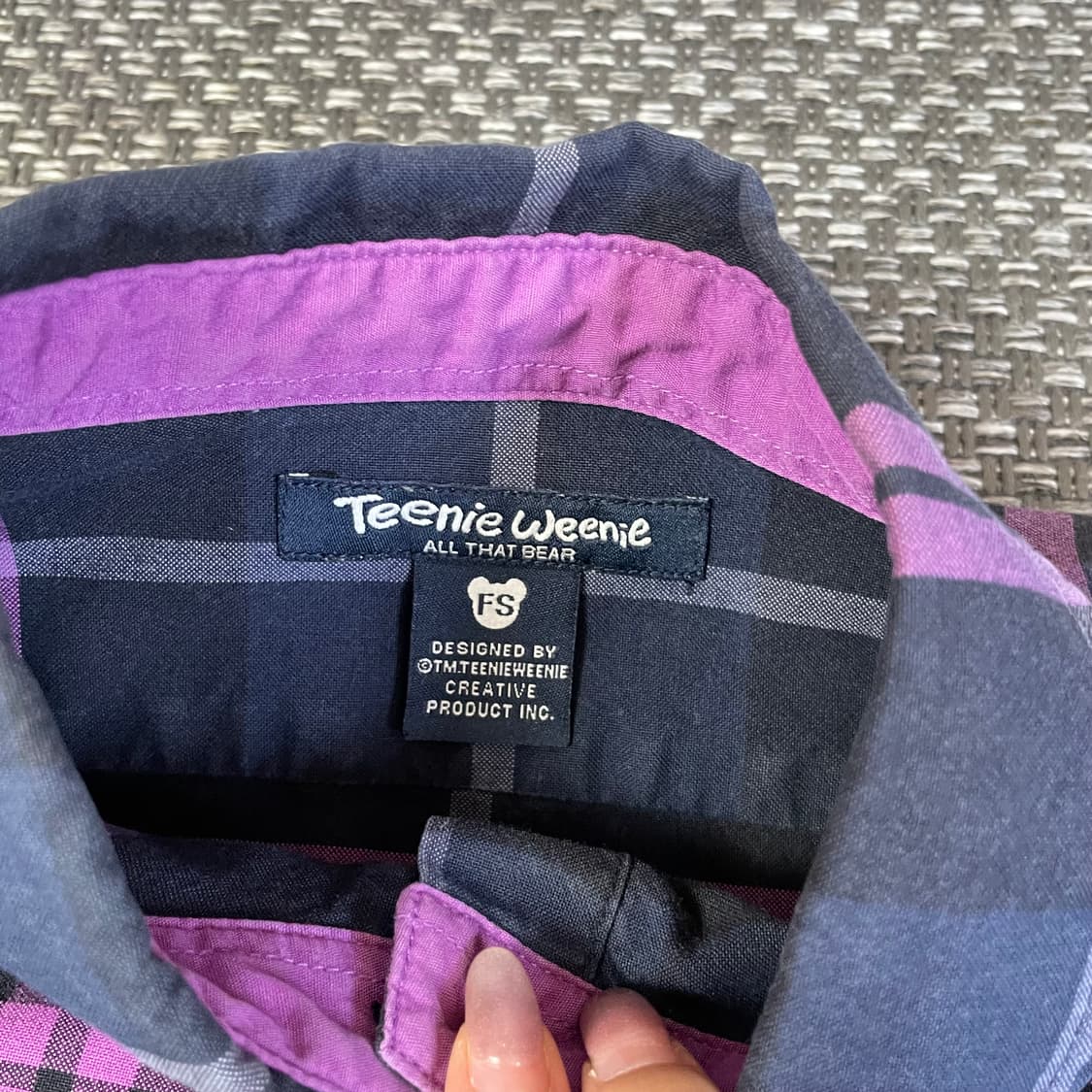 티니위니 블랙 퍼플 체크 로고 셔츠 FS 상품이미지4