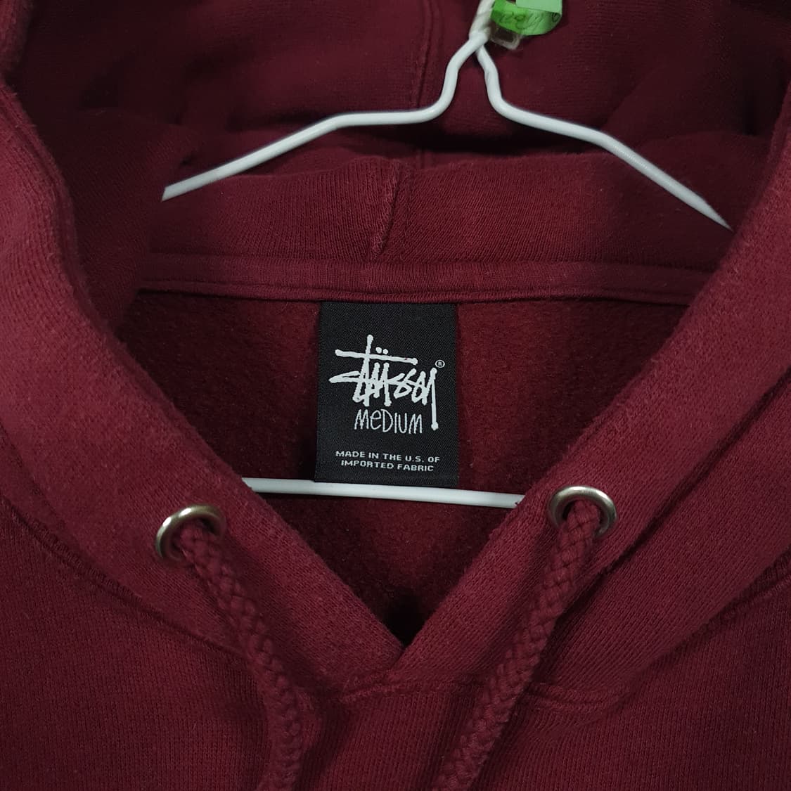 실측 L) Stussy 스투시 빅로고 오버핏 후드티 버건디 레드 후디 상품이미지5