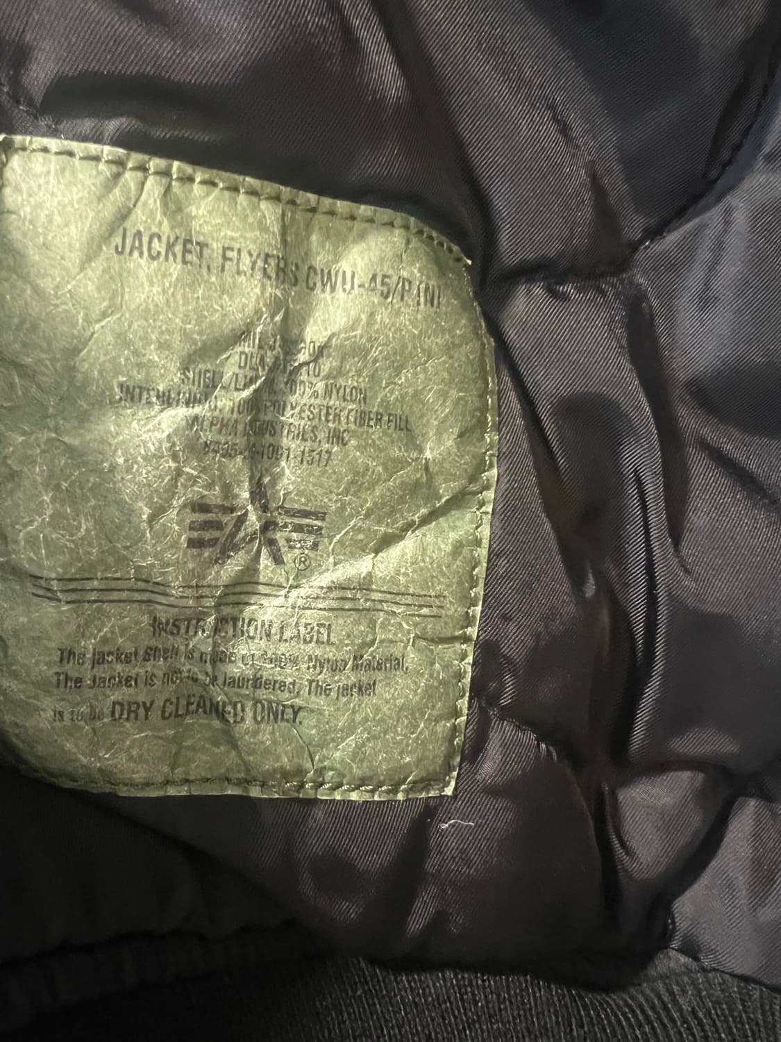 알파인더스트리 MA-1 ALYX 콜라보 블랙 L 상품이미지8