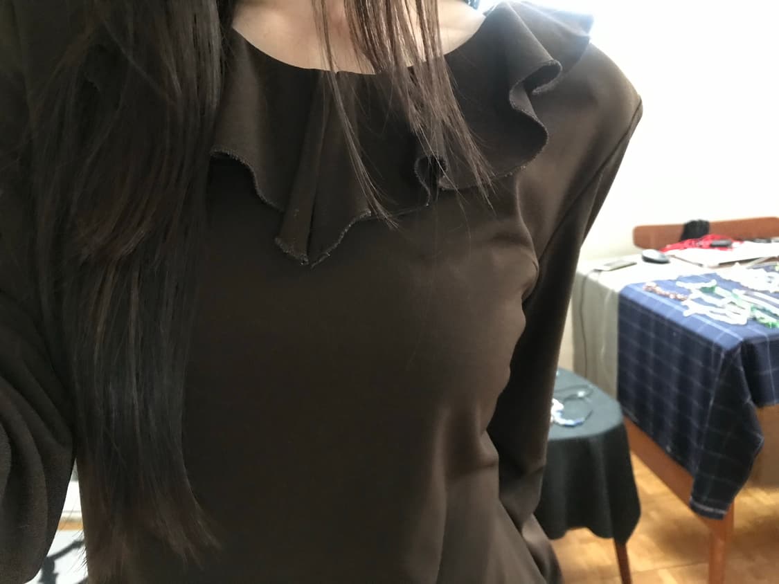 vintage brown frill top 상품이미지3