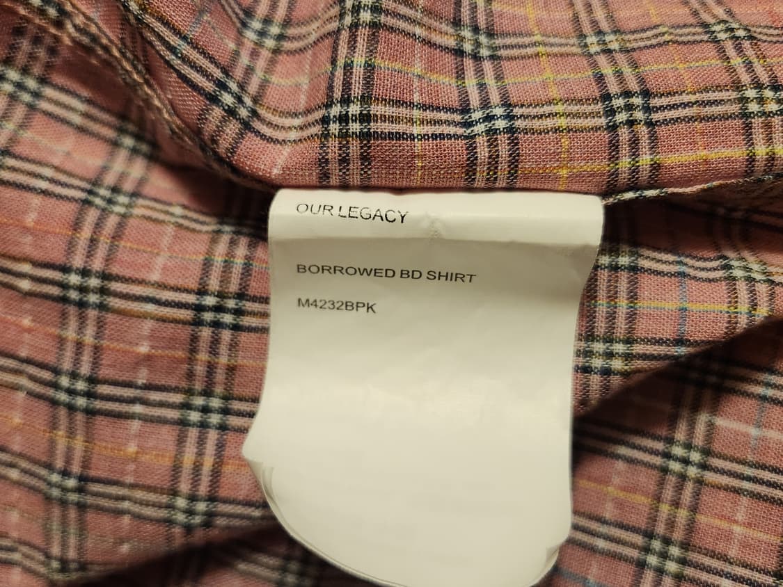 아워레가시 보로우드 버로우드 킴블 핑크 체크셔츠 46 상품이미지4