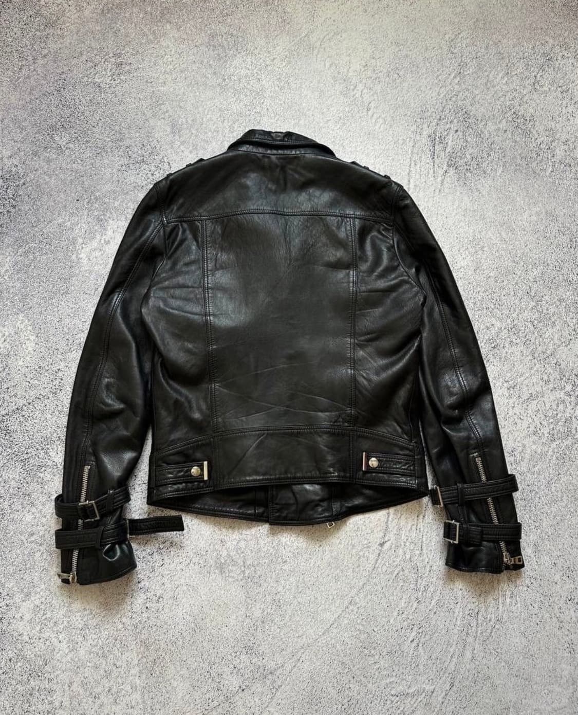 14SS  발망 바이커 레더 자켓 with straps 상품이미지3