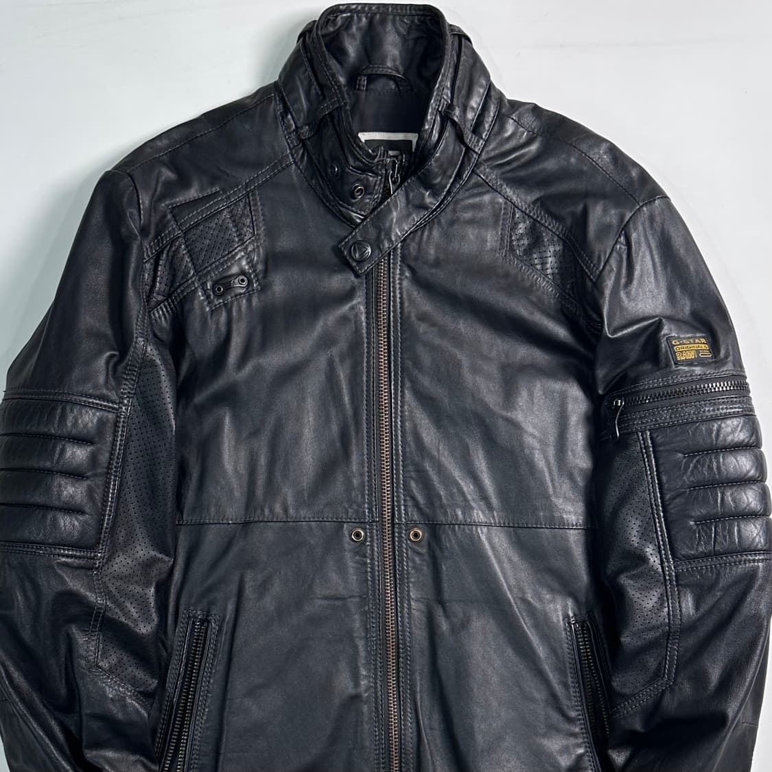 지스타 로우 가죽 바이커 자켓 상품이미지2