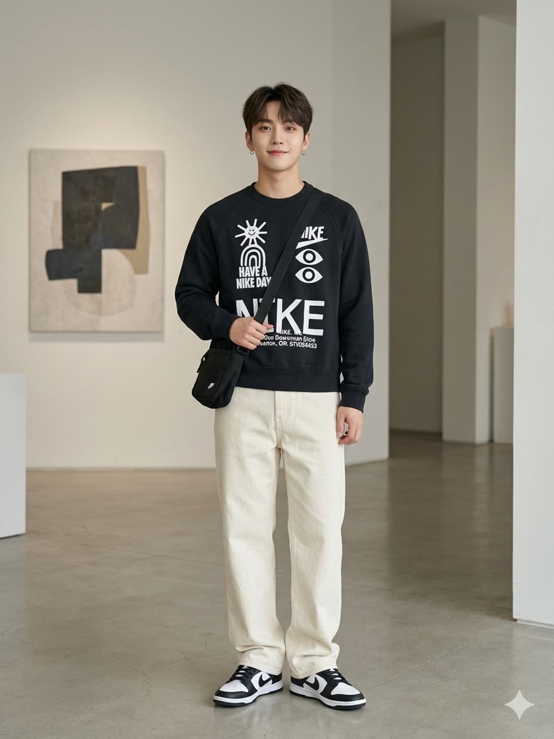 나이키 해브 어 나이키 데이 그래픽 맨투맨 블랙 상품이미지1