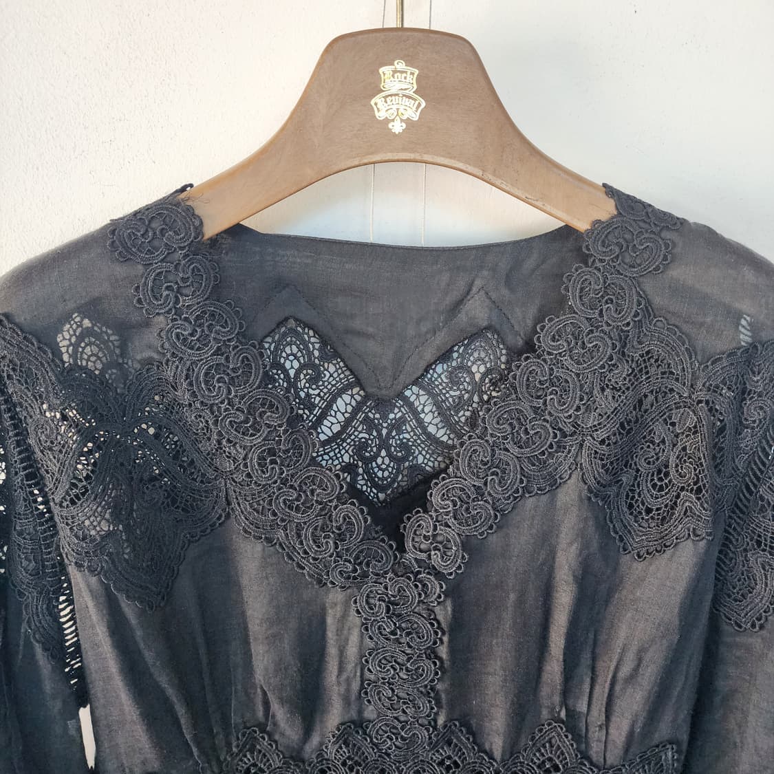 수입 레이스 블랙 블라우스 7부 상품이미지2