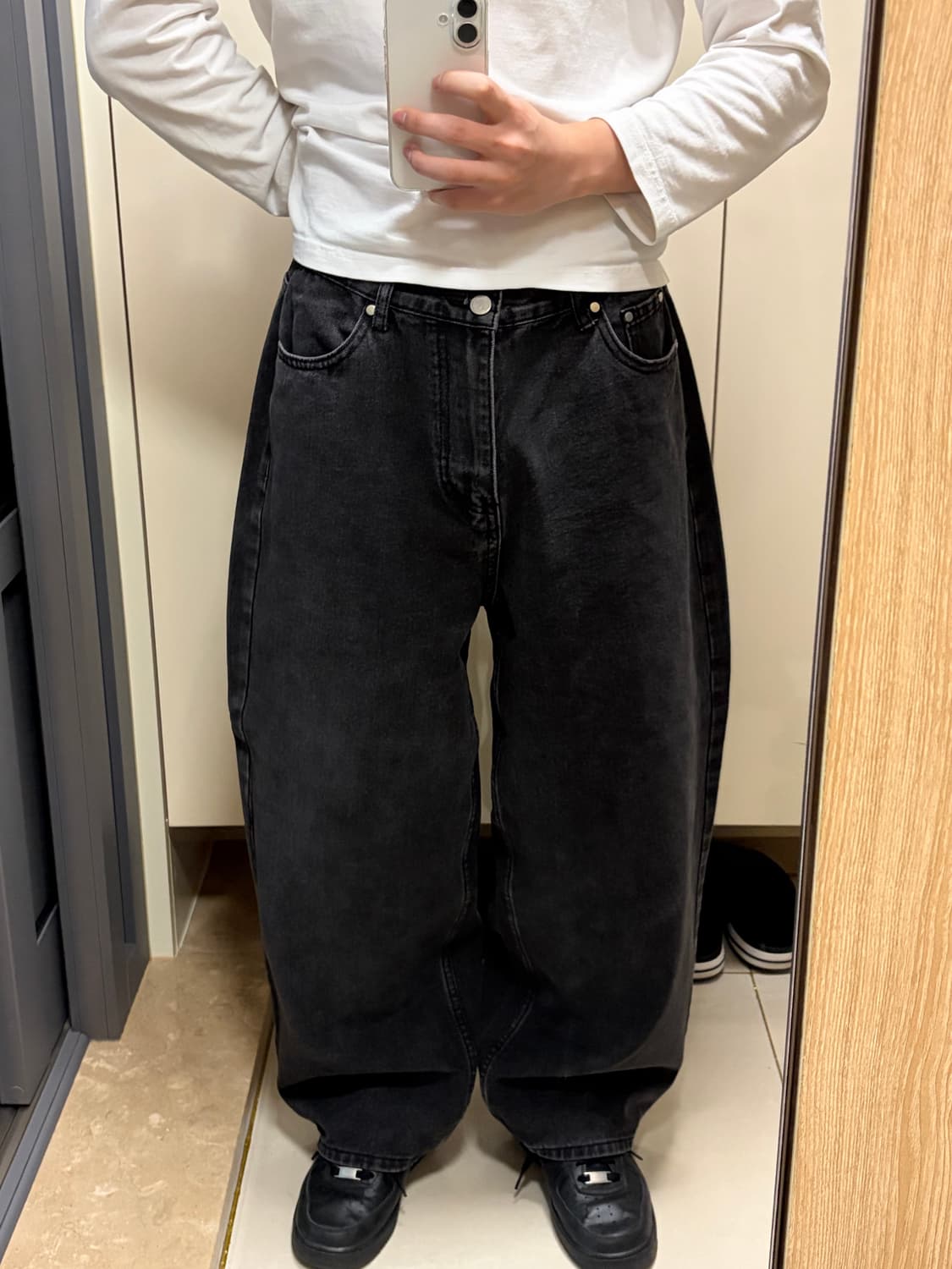 Glw 다크 그레이 와이드 팬츠 상품이미지1