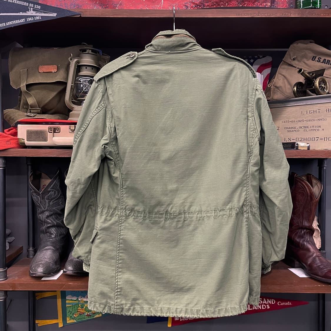 70s M65 필드 자켓 미군 오리지널 밀리터리 황동 지퍼 야상 상품이미지2