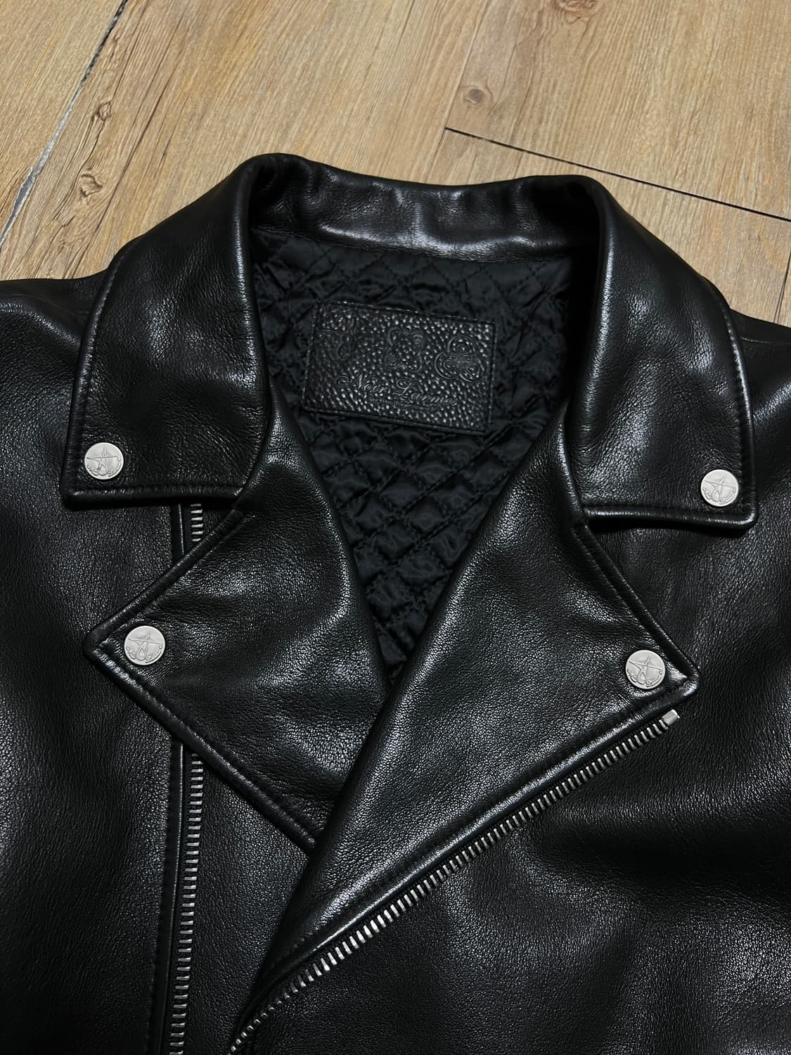 택포45) 느와르 라르메스 블랙라벨 램스킨 더블라이더 자켓 48 상품이미지3