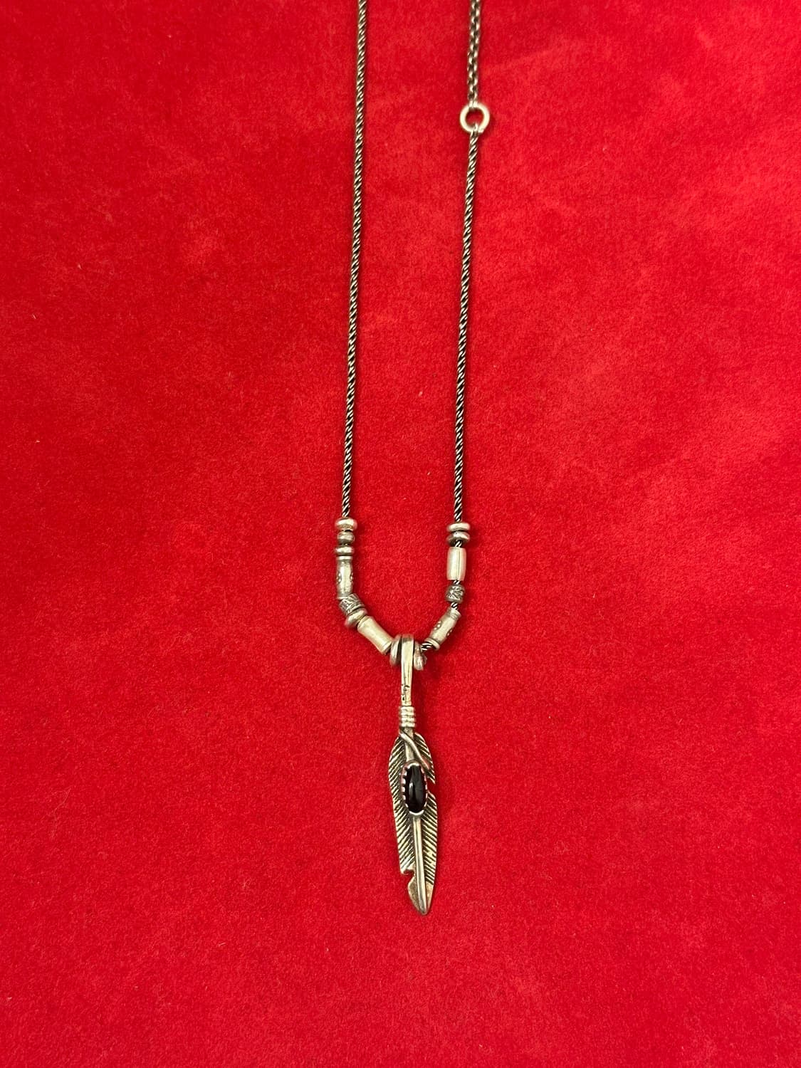 Onyx Feather 925Silver Necklace 상품이미지3