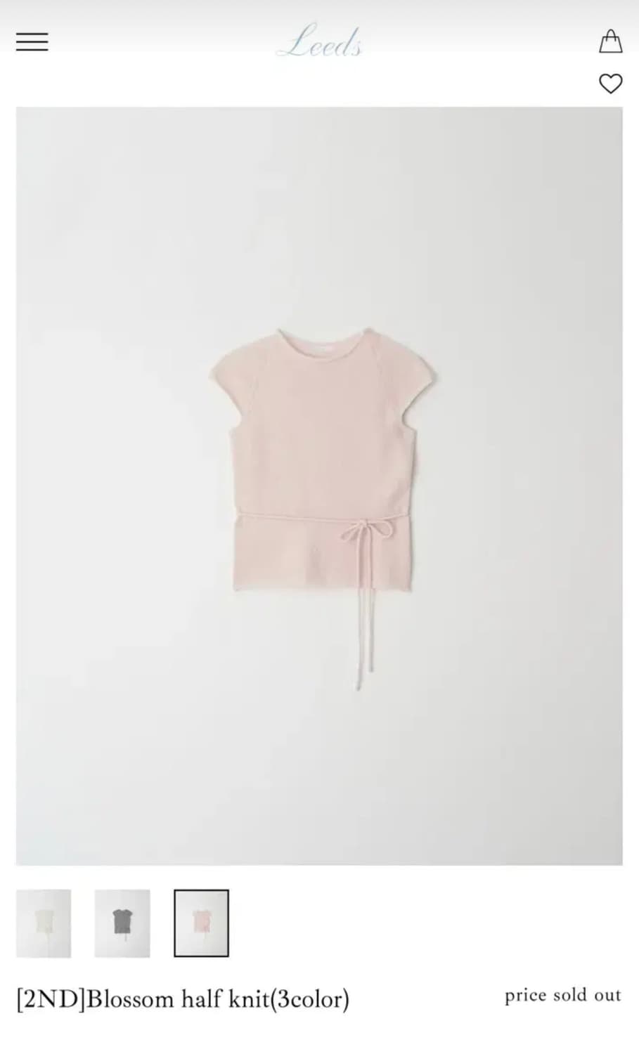 샵리즈 leeds 블라썸 하프 니트 반팔 (핑크) 상품이미지6