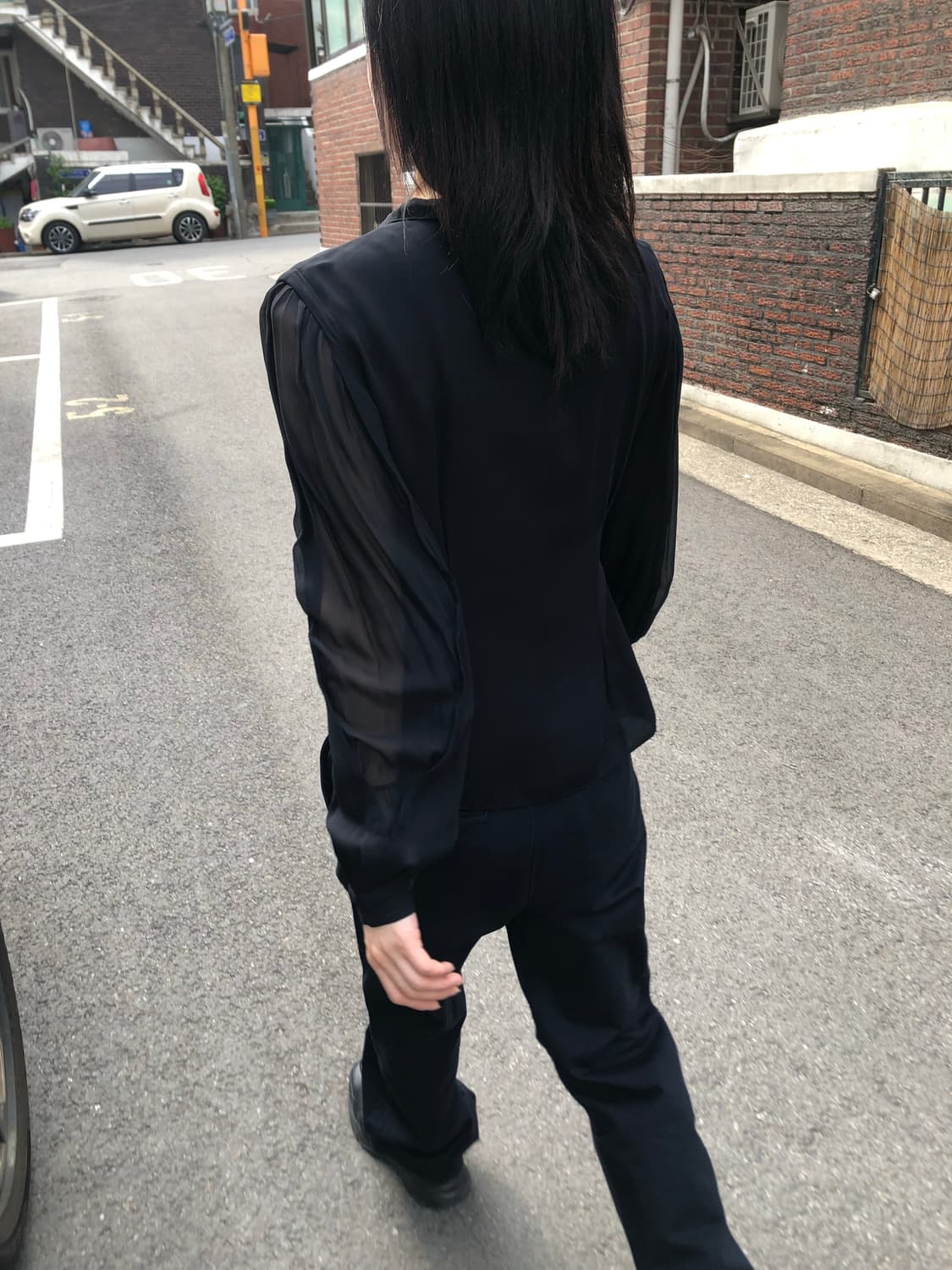 Armani See-through Sleeve Silk Shirt 상품이미지1