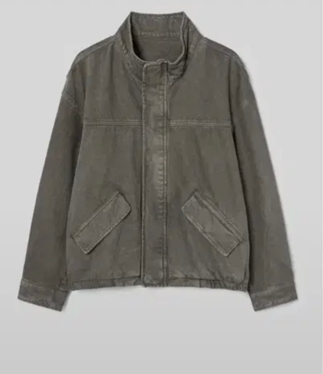 [L] 에잇세컨즈 가먼트 다잉 밀리터리 블루종 카키 상품이미지1