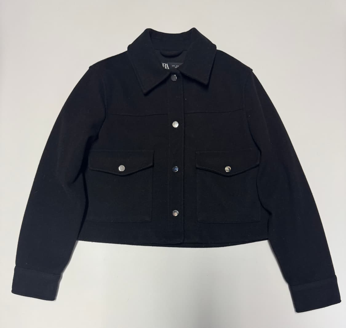 여성 자라 ZARA 미니멀 메탈릭 버튼 크롭 자켓 S 상품이미지1