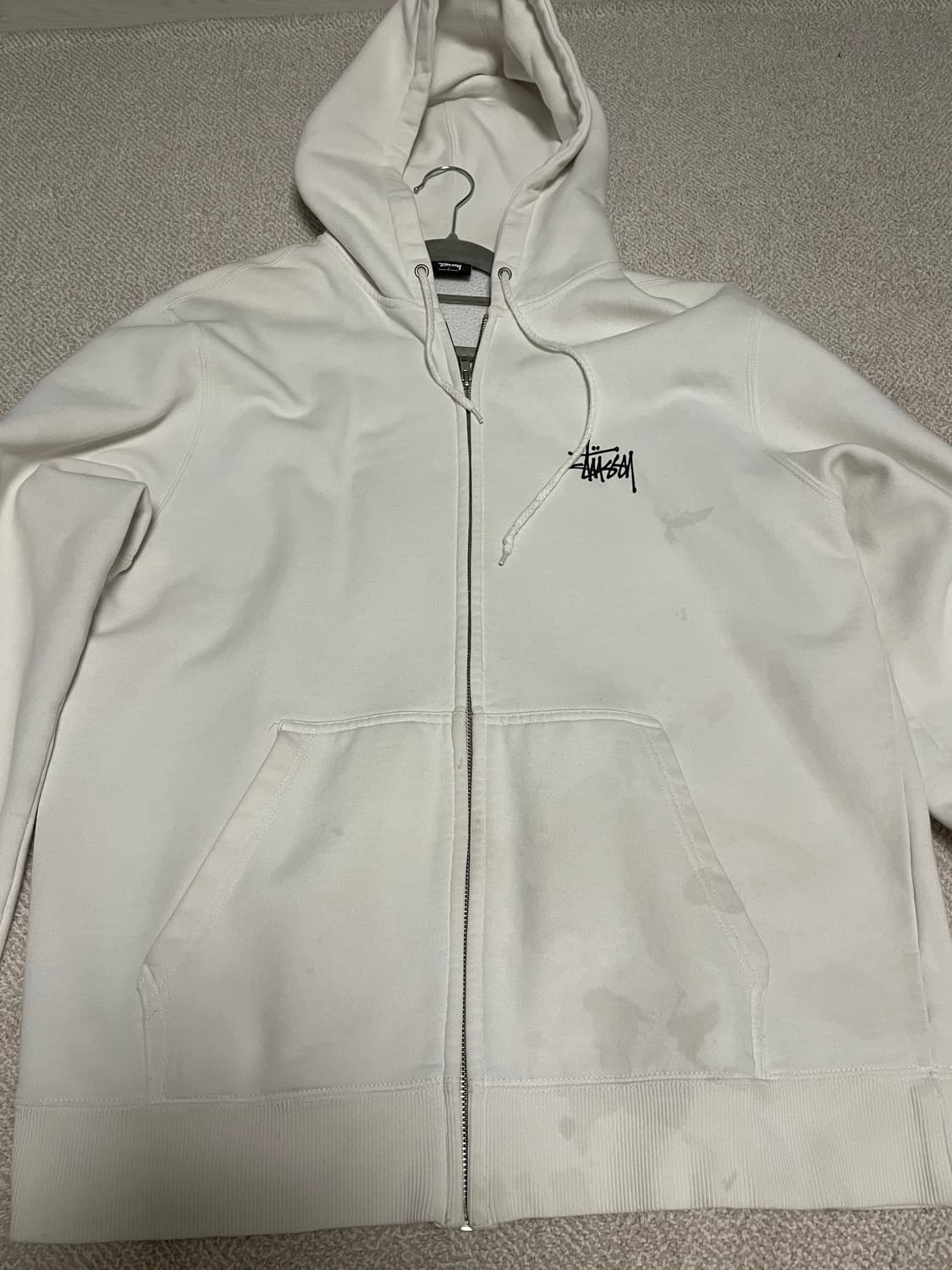 스투시 stussy 후드집업 화이트 L 상품이미지2