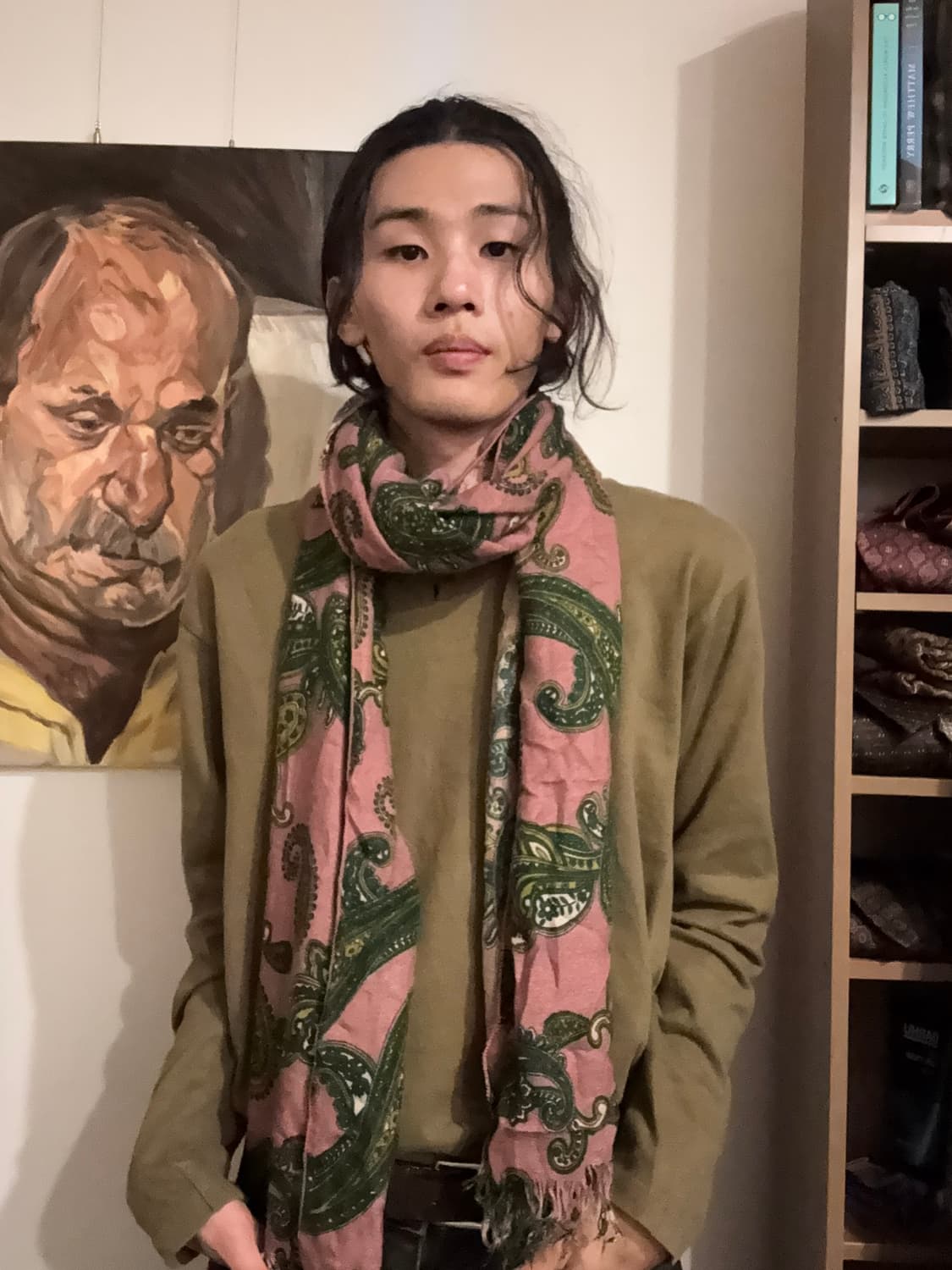 딥핑크 페이즐리 머플러 상품이미지3