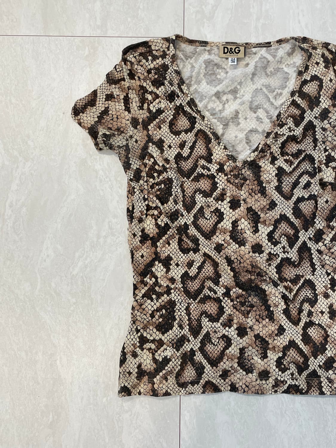 00‘s 돌체앤가바나 아카이브 스네이크 스킨 브이넥 갸루 탑 상품이미지2