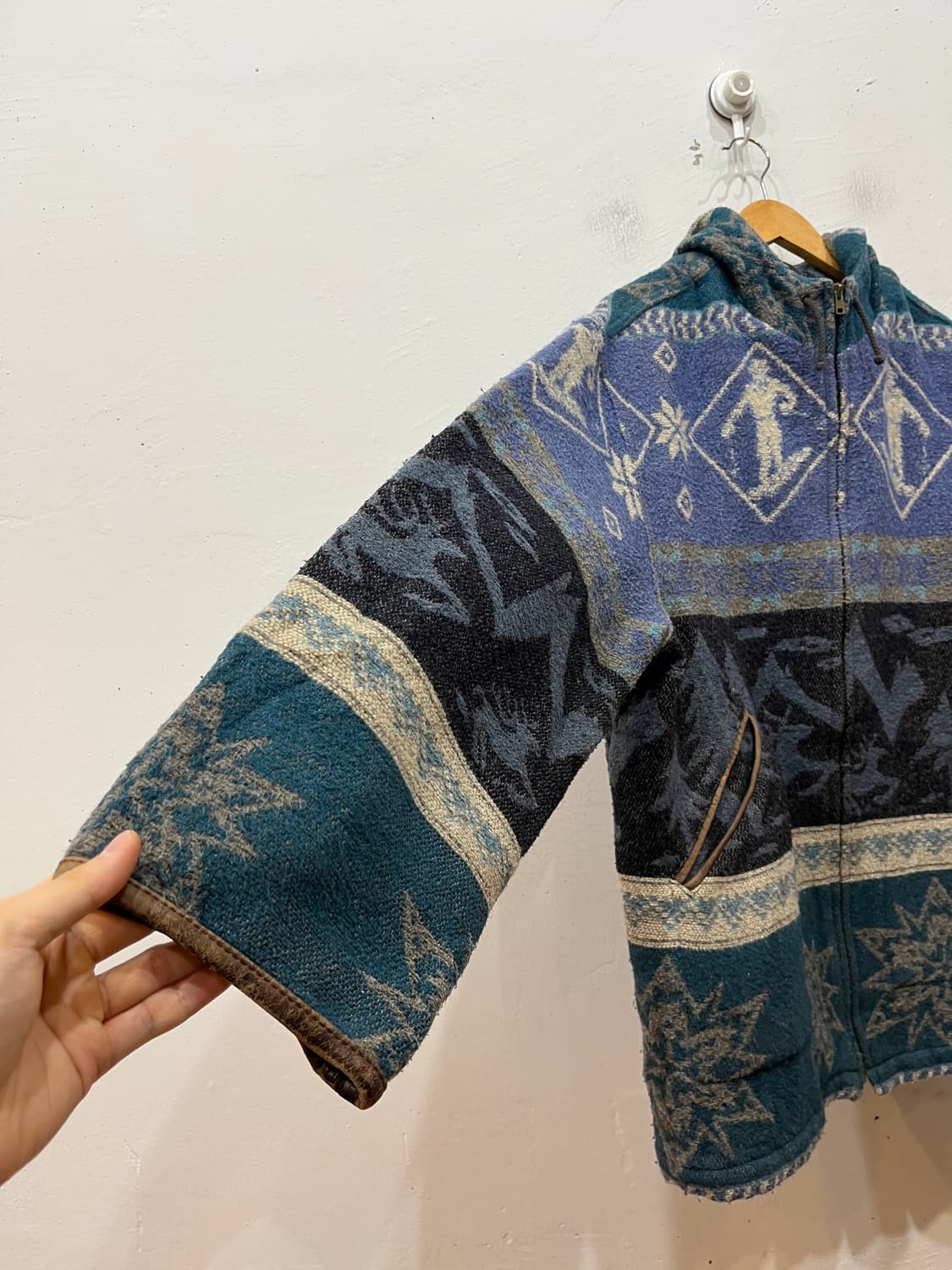 90s 엘엘빈 노르딕 블랭킷 울 자켓 상품이미지5