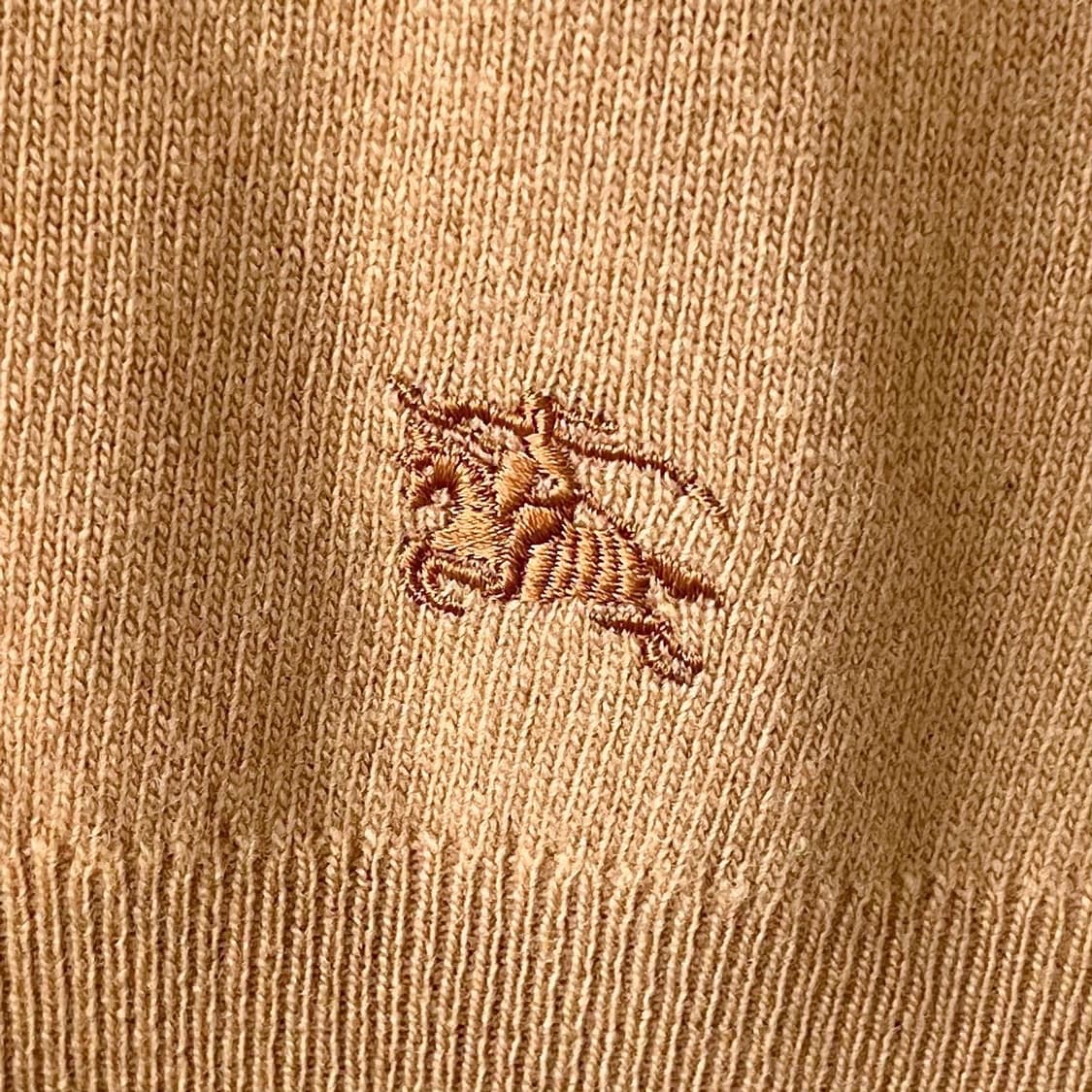 버버리 90's 오리지널 기마로고 베이지 울 니트  상품이미지4