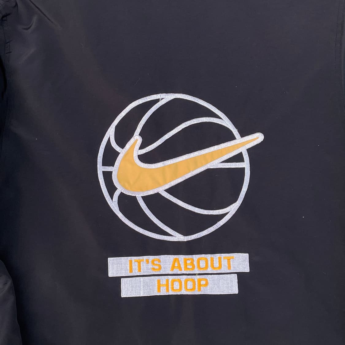 90s 나이키 베스킷볼 자수 빅로고 올드스쿨 투톤 배색 누빔 돕바 점퍼 상품이미지3