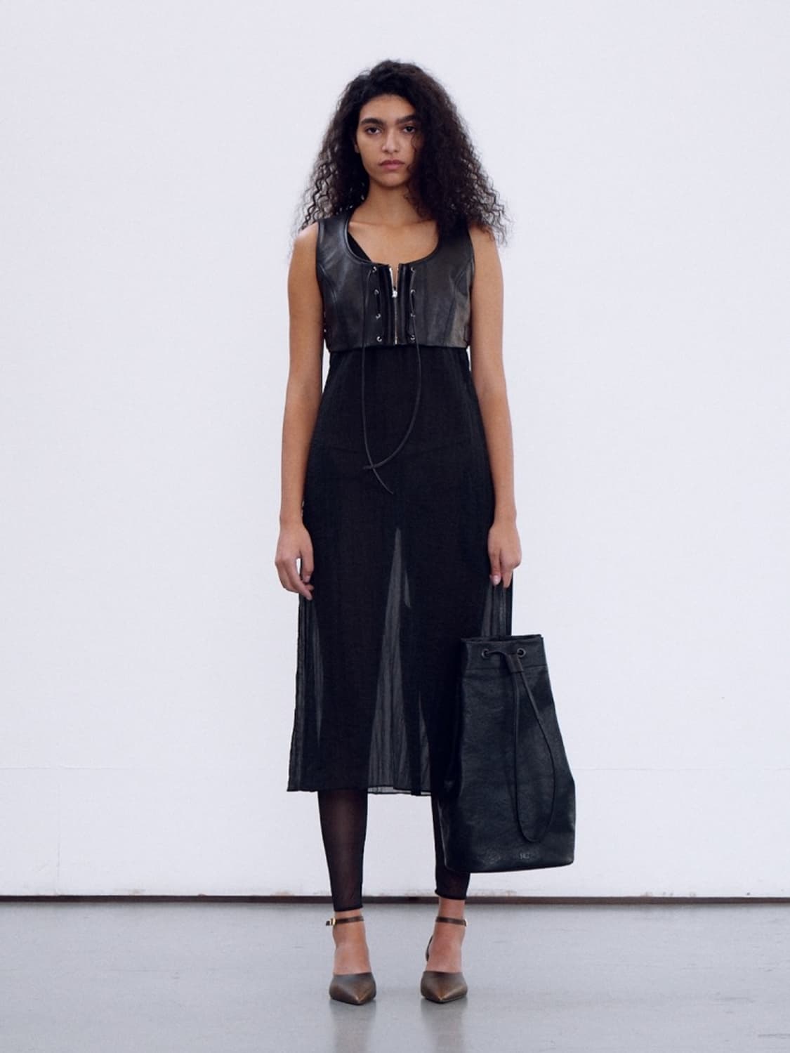 렉토 RECTO 모터싸이클 디테일 레더 뷔스티에 가죽 조끼 상품이미지1