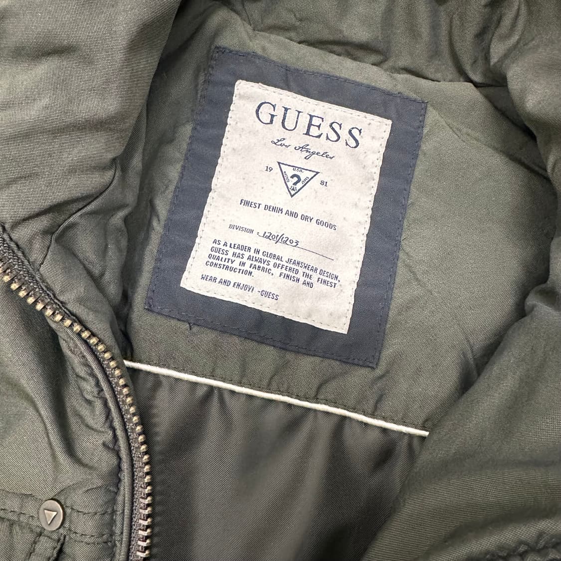 GUESS 게스 퀄팅 패딩 야상 점퍼 카키 L 상품이미지8