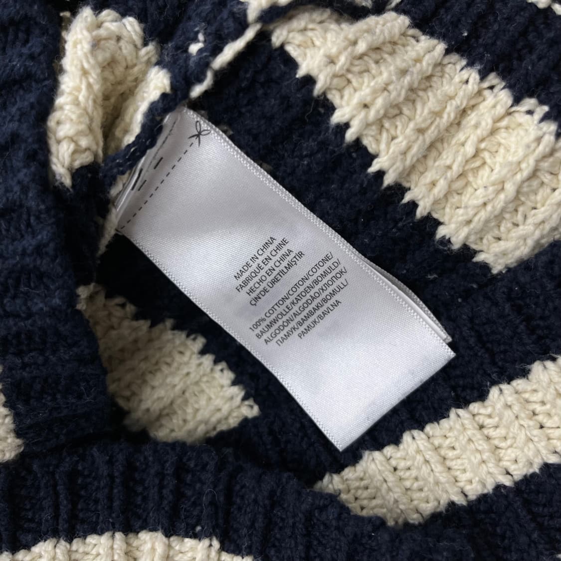 폴로 랄프로렌 네이비 단가라 아이보리 니트 XS 상품이미지5