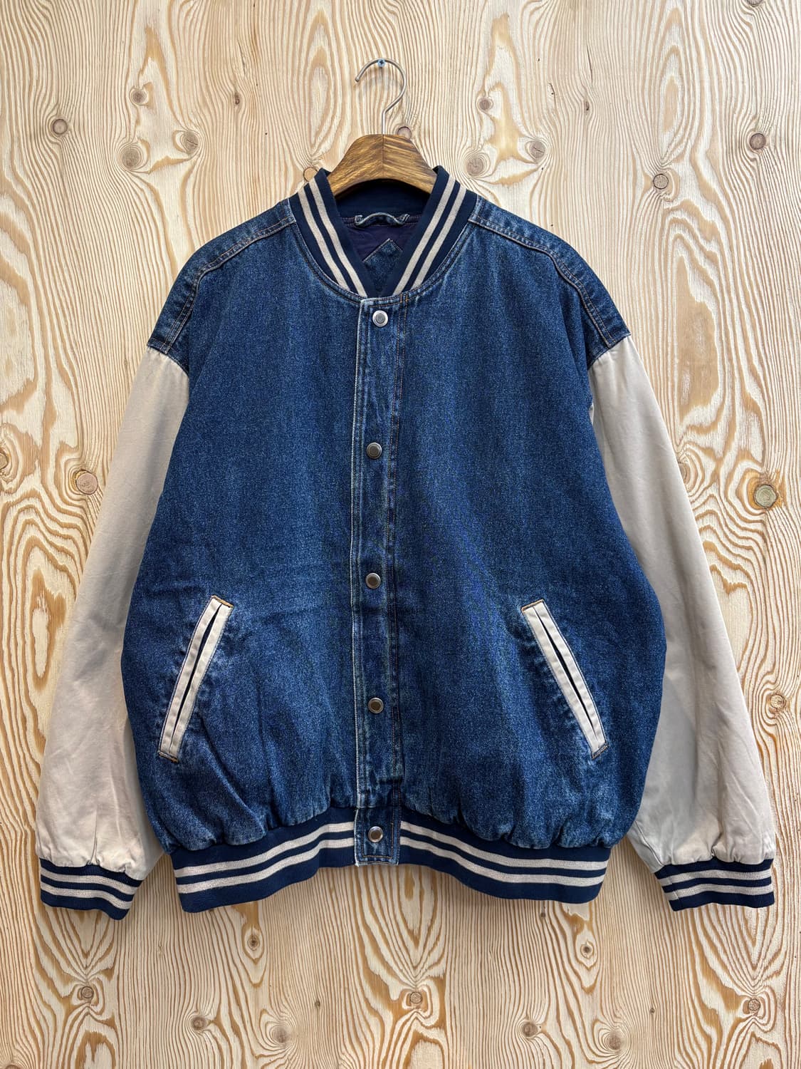 Basic editions 데님 바시티자켓 상품이미지1