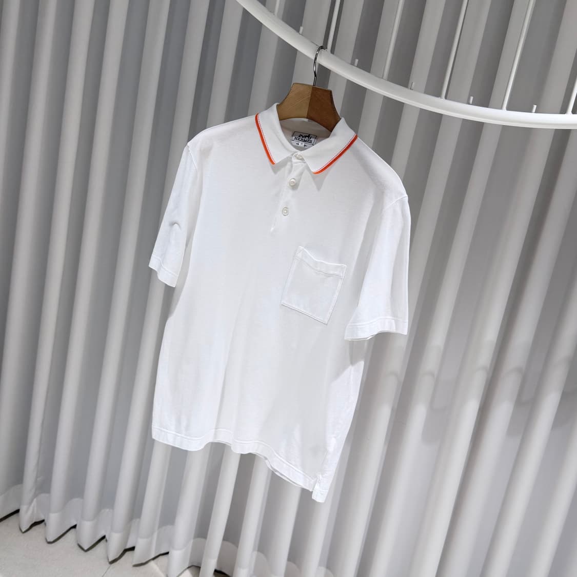 (A+/M) / 에르메스 피크르셀리에 폴로 코튼 화이트 반팔 티셔츠 상품이미지2