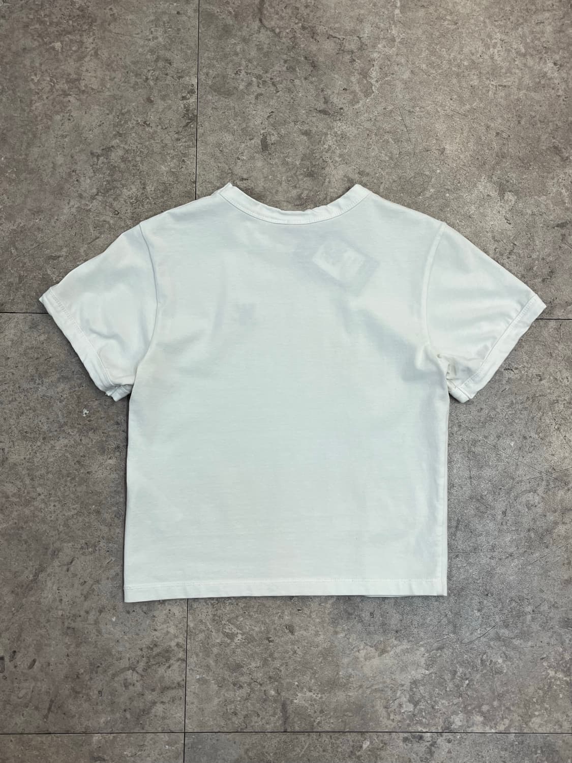 우알롱 크롭 반팔티 화이트 S #csz3742 상품이미지6