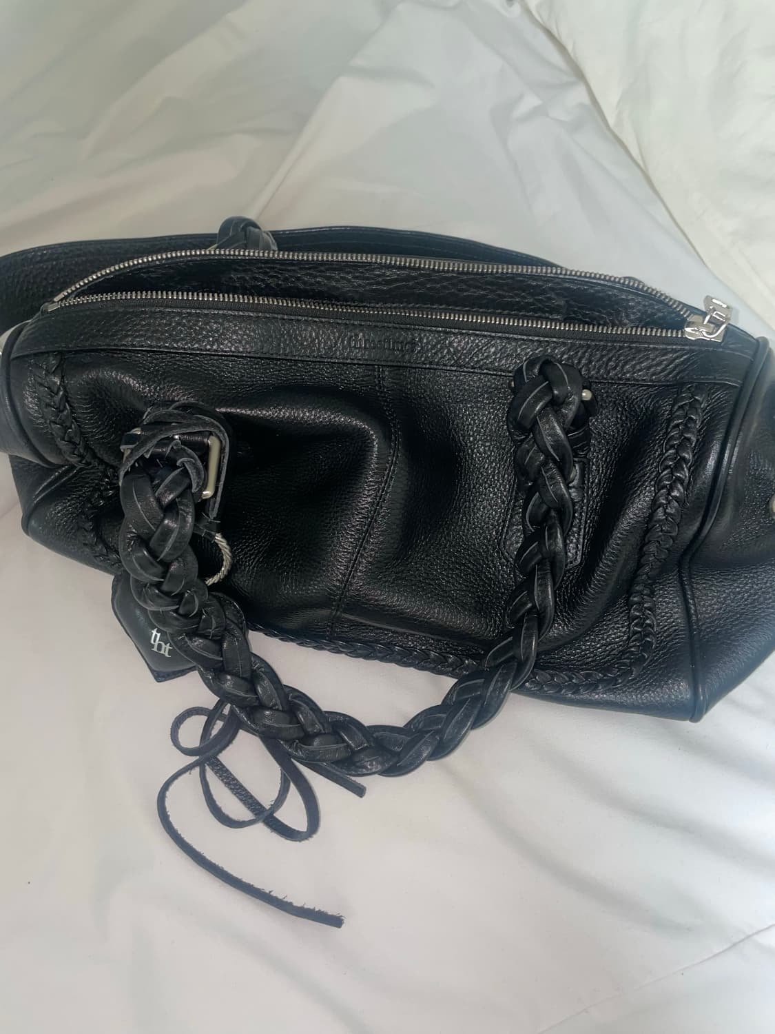 쓰리타임즈 브레이드 백 braid bag (black)  상품이미지2