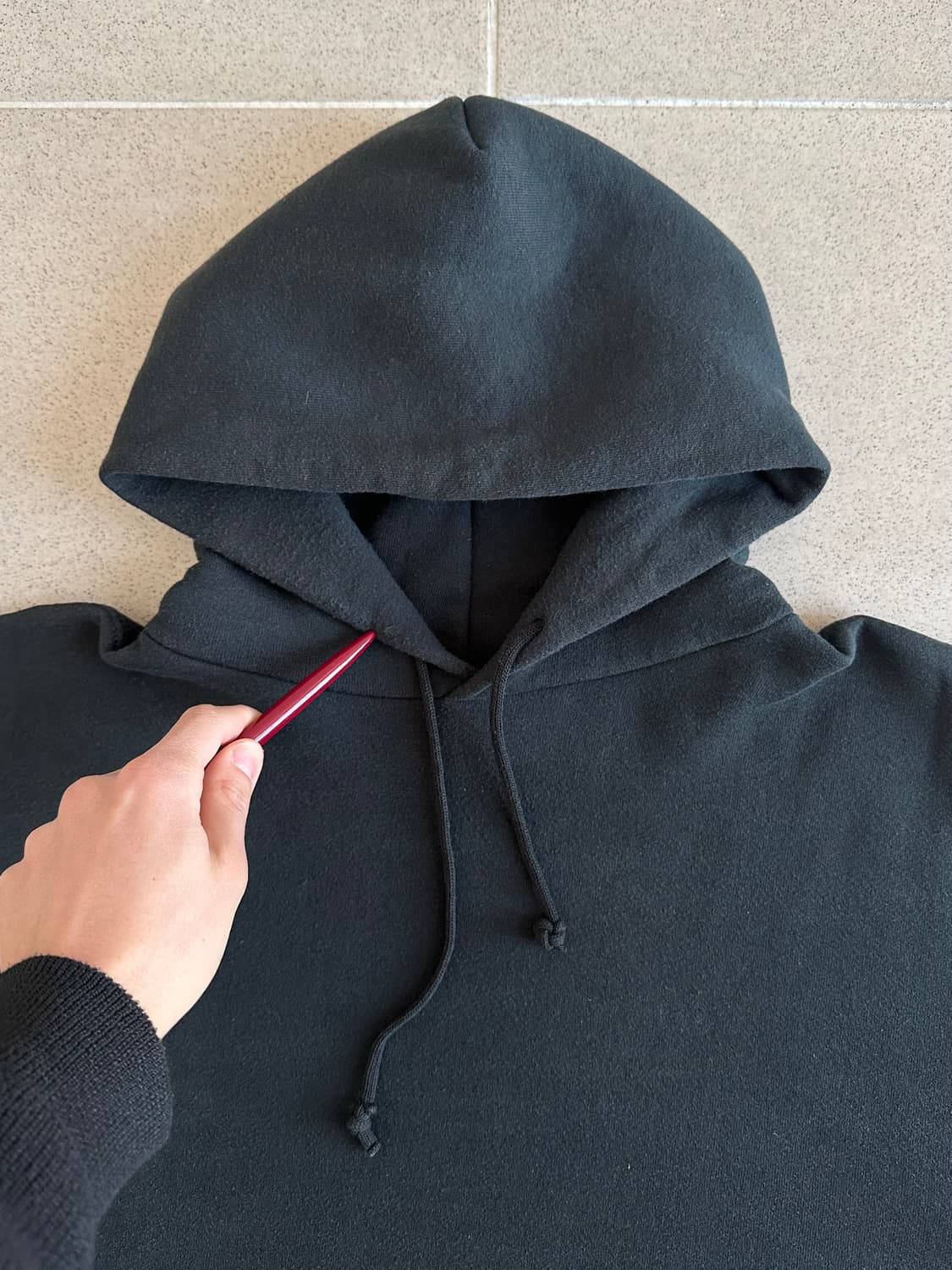 90s 빈티지 러셀 후드 블랙 XL USA 상품이미지6