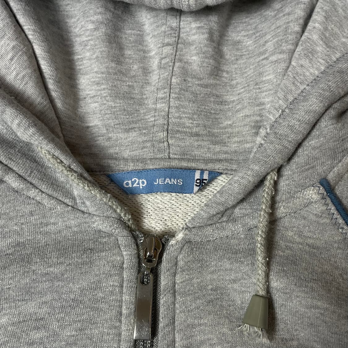 JEANS 그레이 로고 후드 집업 95 상품이미지4