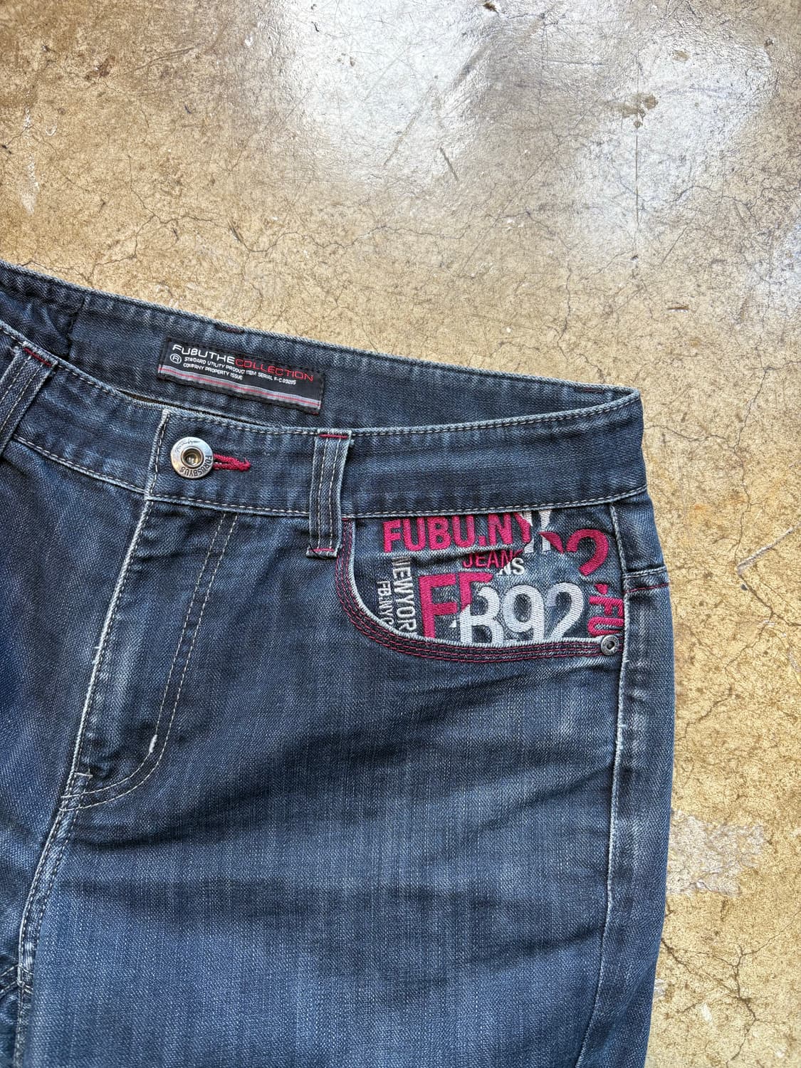 FUBU 후부 컬렉션 자수 생지 데님 팬츠 상품이미지3