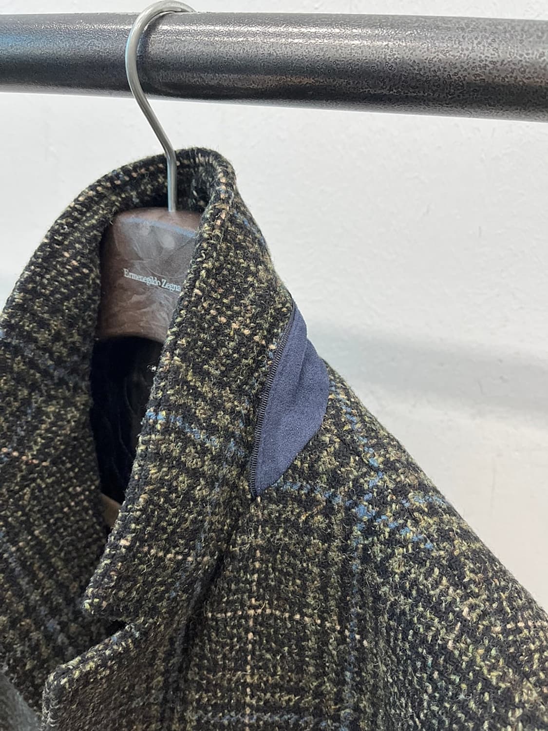 105) 헨리코튼 카키 체크 울코트  상품이미지6