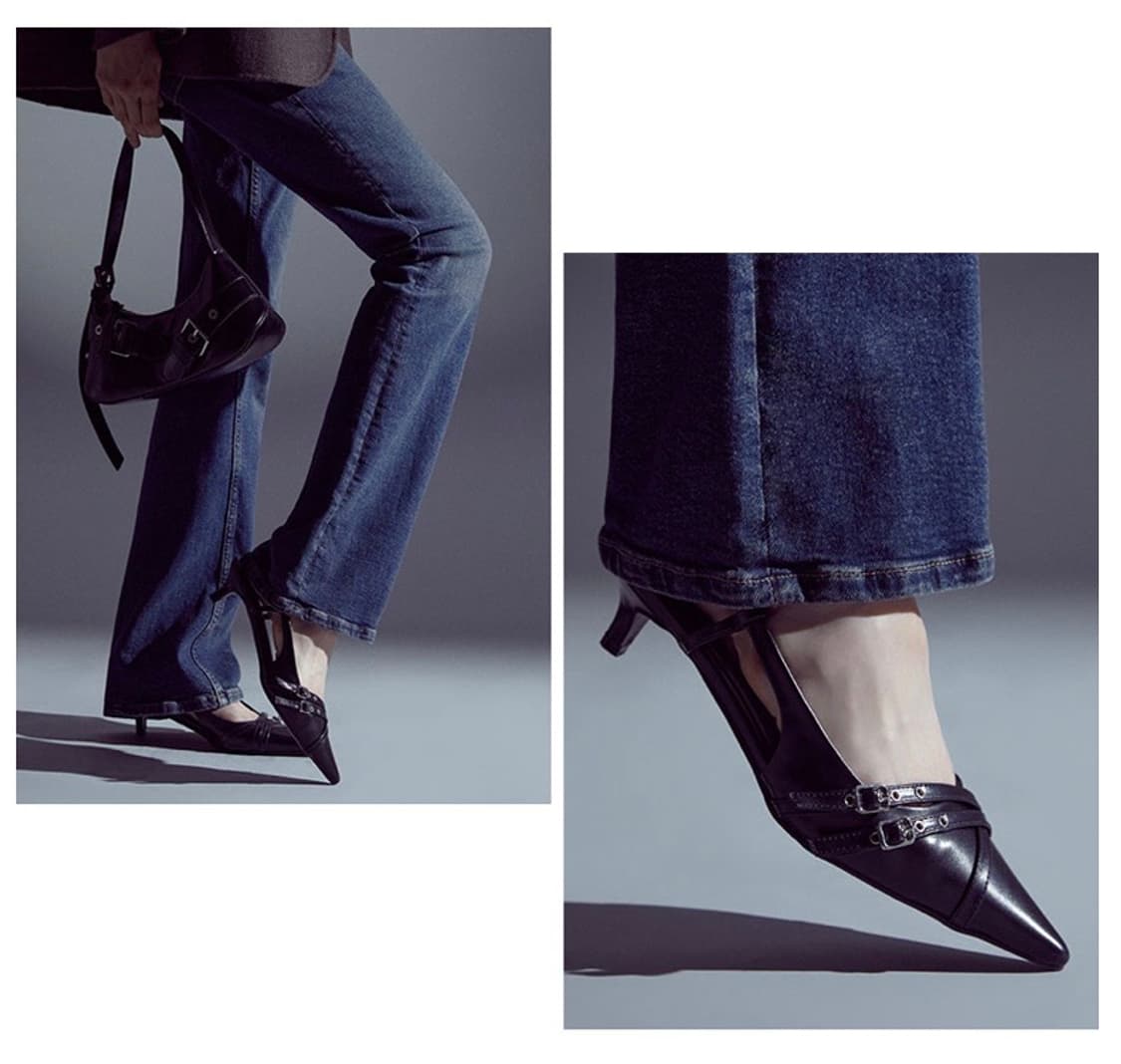 스틸레토 트리플 버클 슬링백 구두 235 상품이미지3