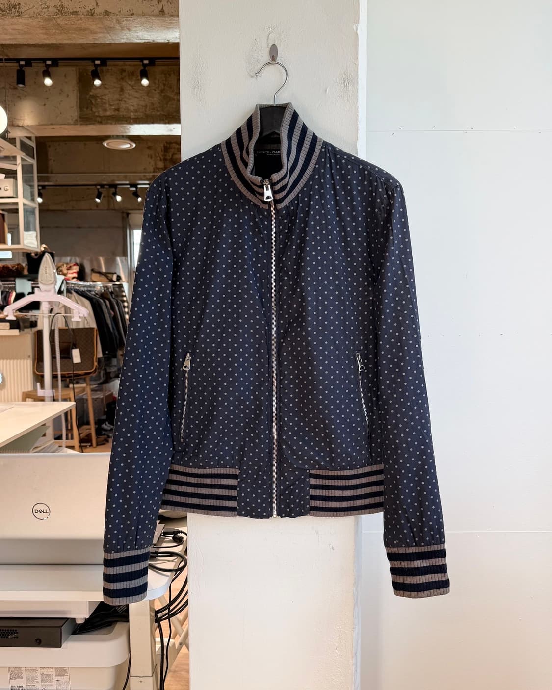 돌체앤가바나 네이비 도트패턴 블루종 자켓  상품이미지2