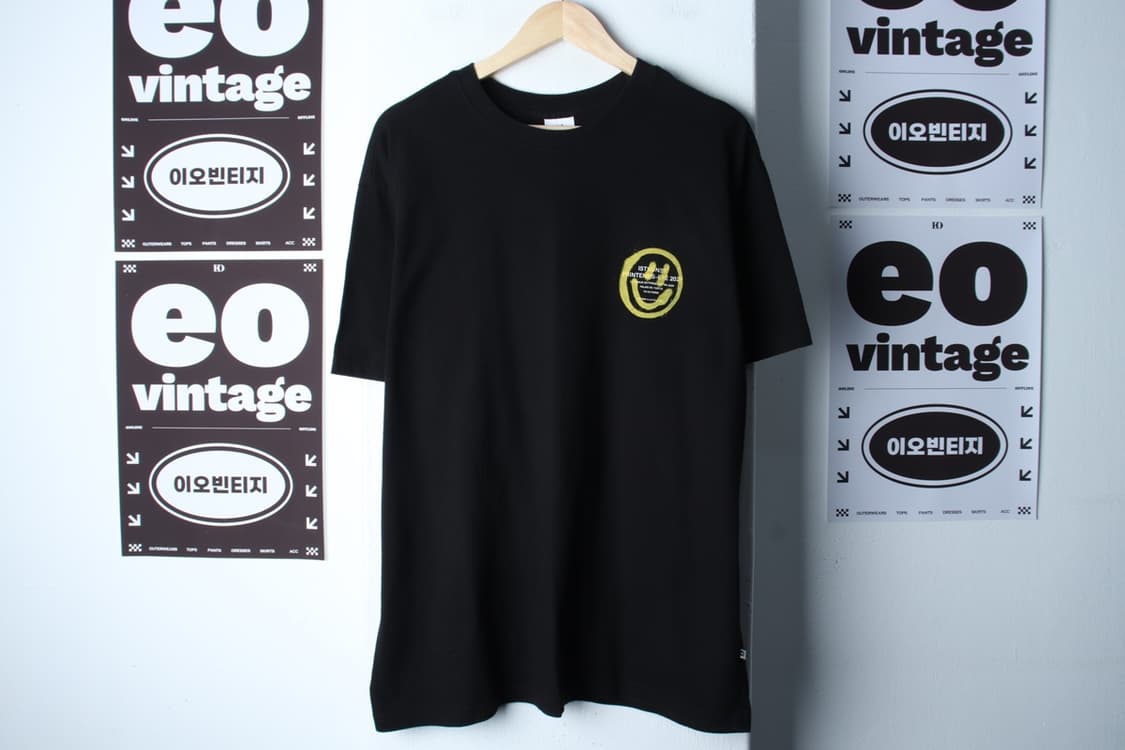 (M-XL) 이스트쿤스트 반팔 티셔츠 스마일그래픽 블랙-H3H33894 상품이미지2