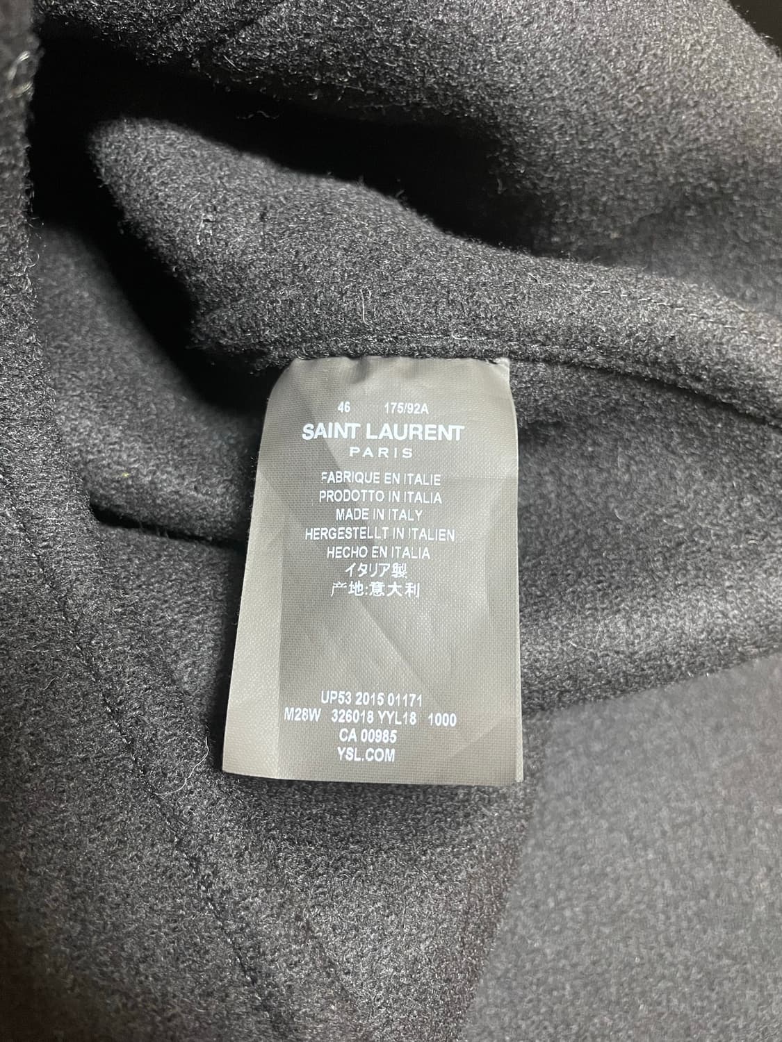 15fw 에디 생로랑 헤비멜튼 울 더플 코트 상품이미지6